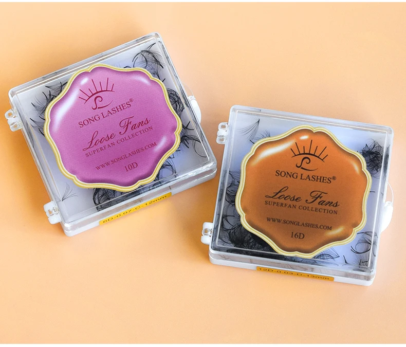 NEW Song Lashes Promade Fans Pointy Base Loose Fans Sharp Thin Root Korea PBT Material 500 Fans