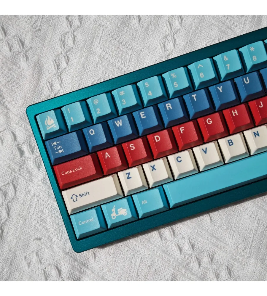 Benqi Lake keycap Motosu85% PBT original 143 keys 1.7mm suitable for mechanical keyboard Facui color scheme