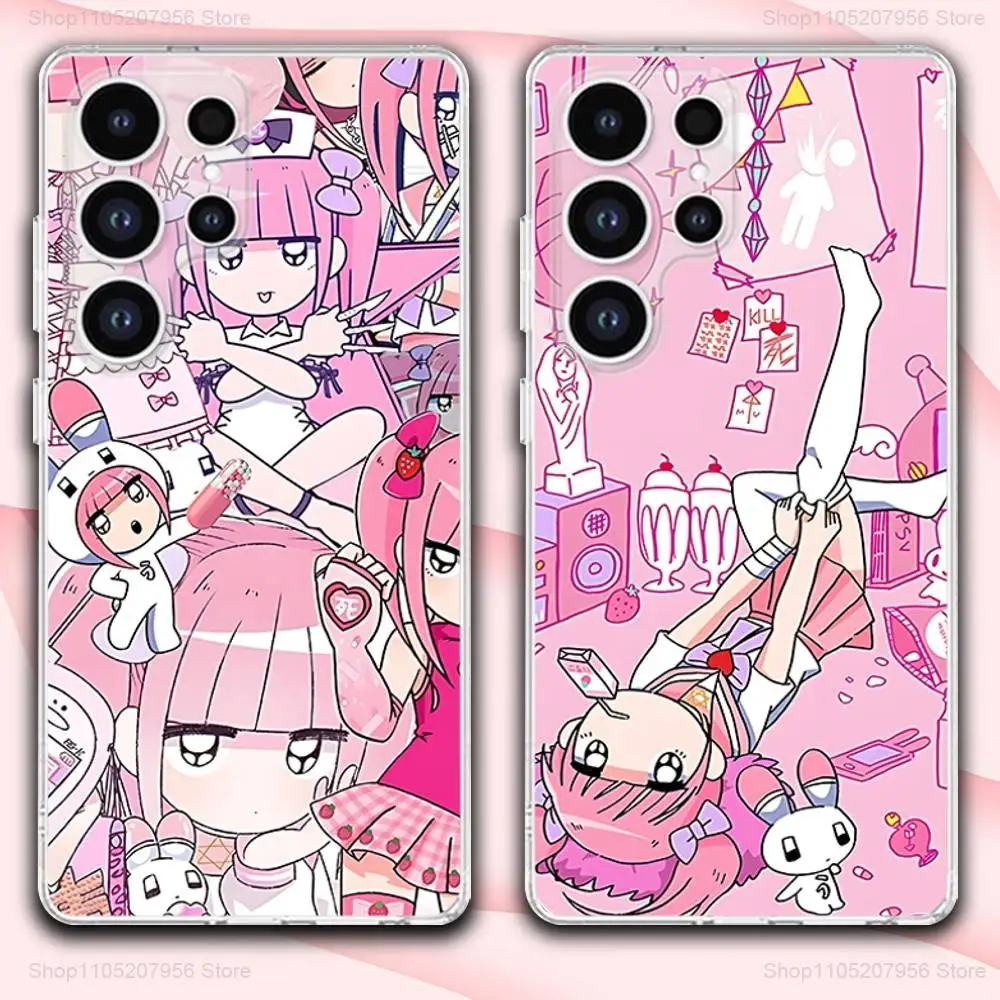 

M-Menheras Chan Cartoon Phone Case For Samsung A30,71,51,S9,10,20,Ultra,FE,Lite,S25,24,22,23,21,PIus,Transparent, Silicone
