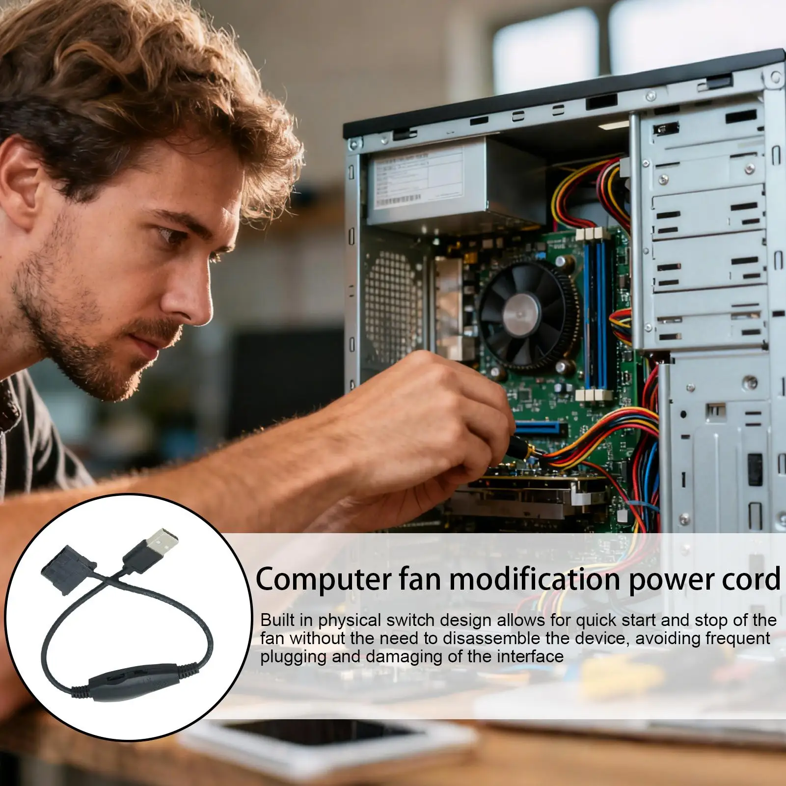 USB Fan Controller PWM USB 3/4-Pin Converter Case Fan Step-up Adapter For PC Computer Desktop Cooling System Car Maintenance