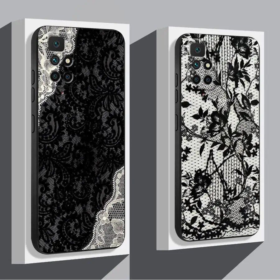 Case for Xiaomi Redmi 12C 9 13C 10 A3 A5 A1 A2 Plus K40 K80 Pro 14C A4 Funda Phone Cover Lace Flower view 6