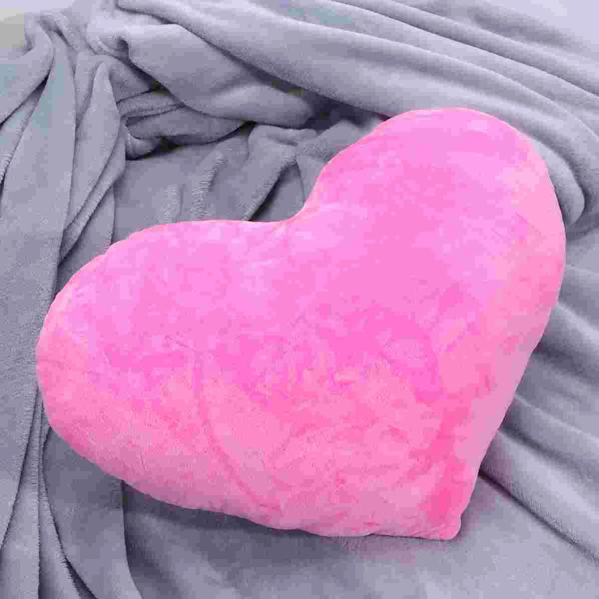 Love Heart Shape Throw Pillow Plush Throw Pillow Toy Wedding Pillow Gift Kids Plush Pillow Toy (Pink)