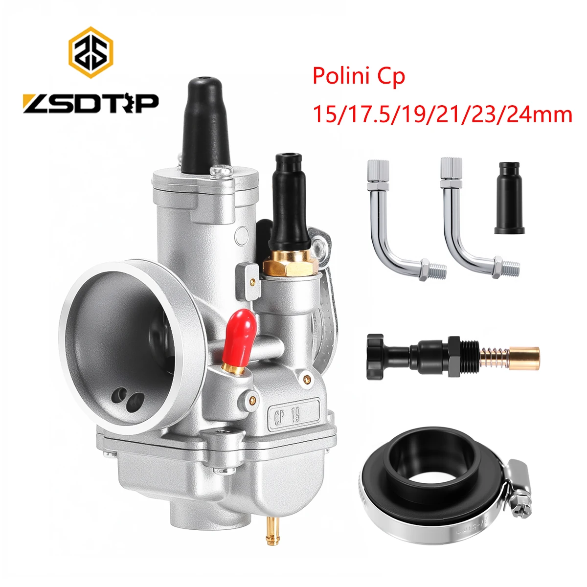 ZSDTRP Universal PWK PE carburador de motocicleta Polini Cp 19 carburador Polini 15/17,5/19/21/23/24mm para ciclomotor 50cc 100cc 2T DT50