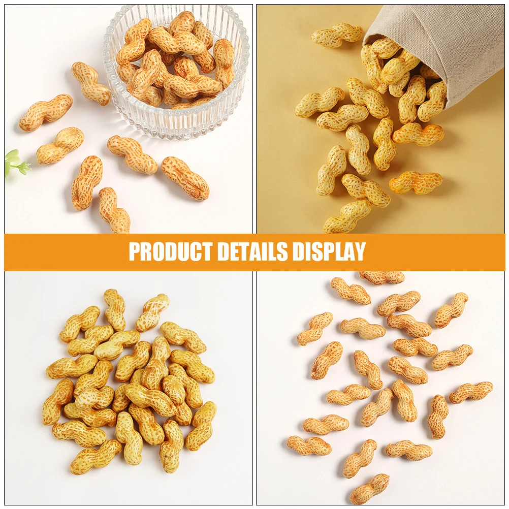 

6pcs Simulated Peanut Realistic Fake Nut Decorations For Store Display Home Kitchen Art School Montessori Educational Artificial