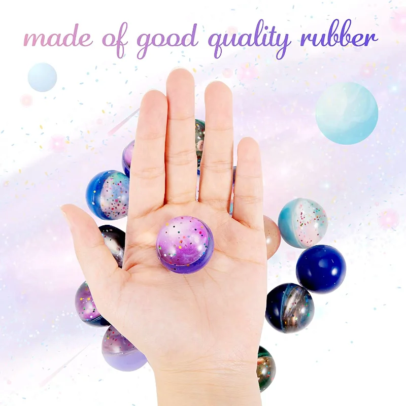 5Pcs 32mm Space Theme Bounce Ball Starry Sky Planet Jumping Ball Kids Birthday Party Toys Filler Christmas Gift