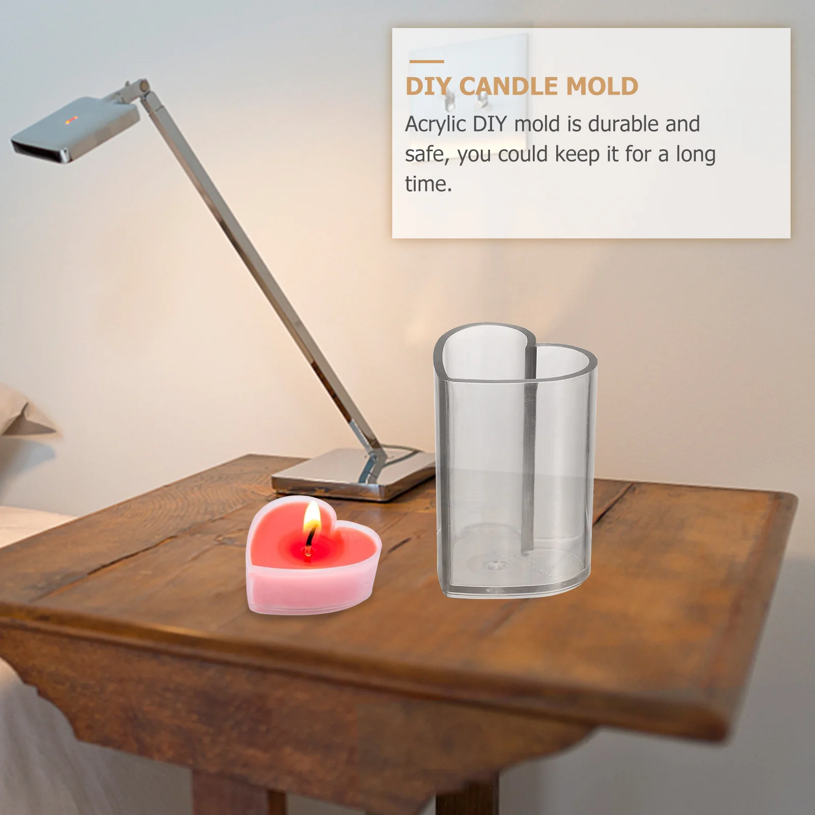 

1 set 1 Set Heart Shaped Acrylic Mold Kit Reusable Diy Making Mould For Scented Craft Heart Shape Mold