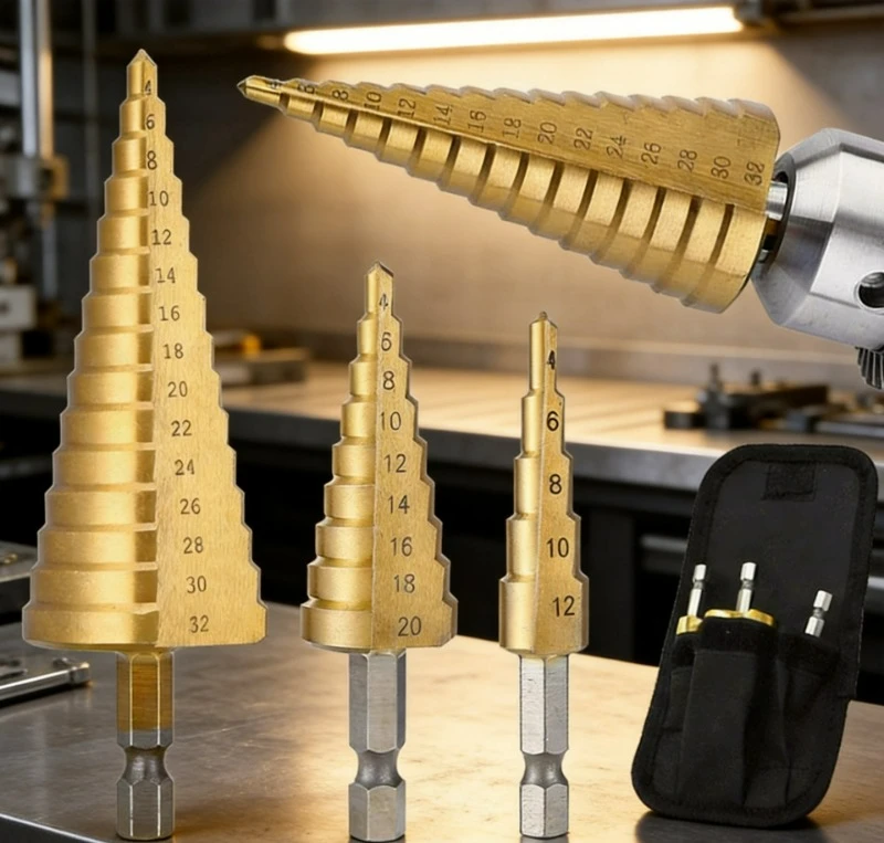 Step Drill Bit 4-32mm 4-20mm HSS Titanium Coated High Speed 