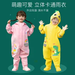 Children's Waterproof One-piece Raincoat And Rain Pants Suit Children's Rainproof Full-body Suit Baby Summer New Raincoat