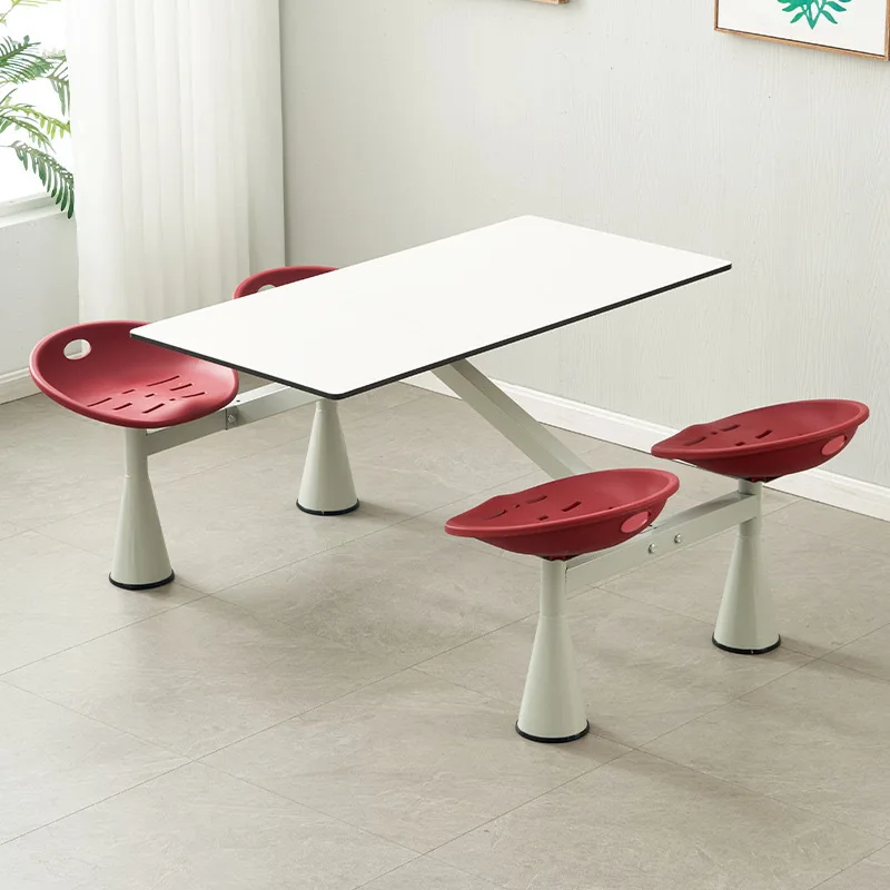 

Canteen meal seat rock slab commercial fast food restaurant snack bar four-person one-piece table and chair combination