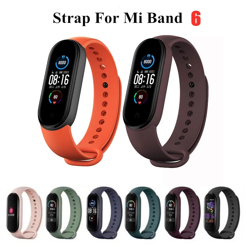 Bransoletka z paskiem dla Xiaomi Mi Band 6 pasków silikonowy pasek na nadgarstek dla Xiaomi Mi Band 6 wodoodporny bransoletka z paskiem na