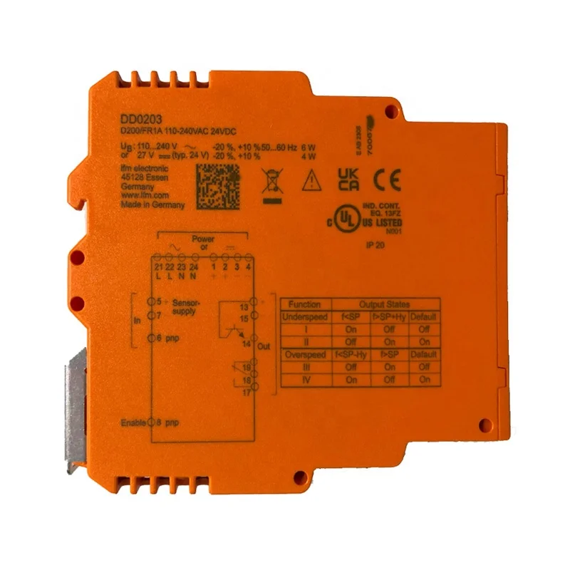 Реле скорости, 4А, 1 цифровой выход, серия DD0203, Efector New, Программируемое реле для промышленной автоматизации, ПЛК