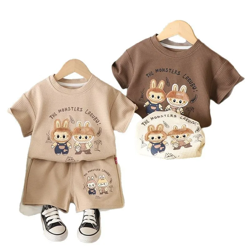 ملابس أطفال صيفية بأكمام قصيرة للأولاد مجموعة لطيفة على شكل الدب الكرتوني ملابس أطفال ملابس صيفية بعمر 1-5 سنوات