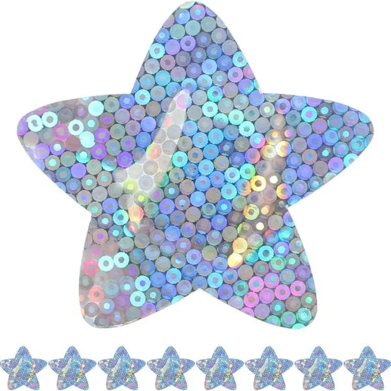 50pcs/set Laser Color Band Aid Star Strip Shape Plaster Holographic Color Patch for Wound Dressing Fashion Adhesive Bandages