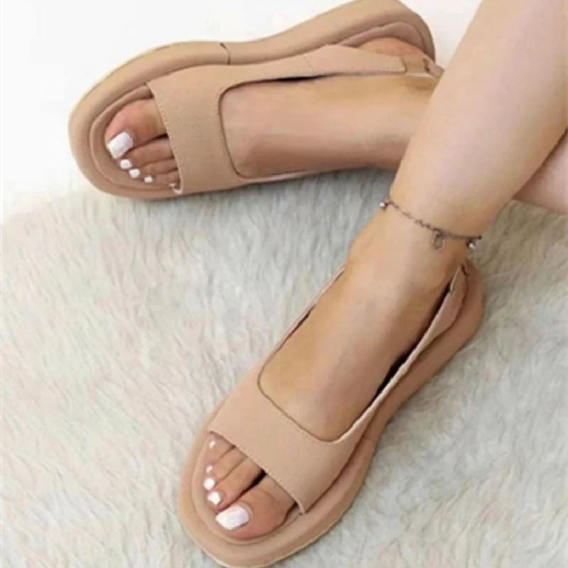 Women Sandals 2023 Summer Shoes For Women Elegant Low Heels Sandals Summer Slip On Platform Sandalias Mujer Flat Heeled Sandals