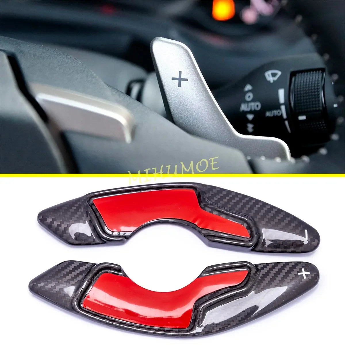 Real Carbon Fiber Interior Steering Wheel Paddle Shifter Extension Trims Accessories For Lexus NX IS 200t 250 300h 350 Black