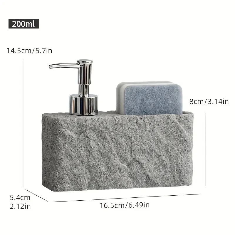1pc Soap Dispenser With Sponge Holder, Multipurpose Kitchen Sink Lotion Dispenser, Hand Soap Container For Bathroom, Refillable