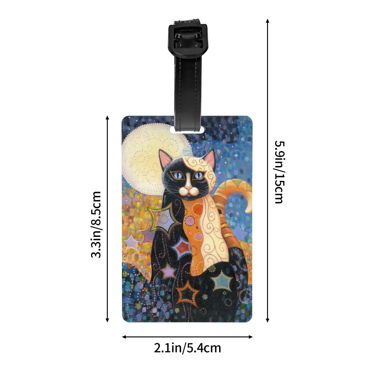 Clássico Pintura a Óleo Gustav Klimt Gato Klimt Bagagem Tags para Malas, Privacidade Animal Abstrato, Nome Cartão de Identificação