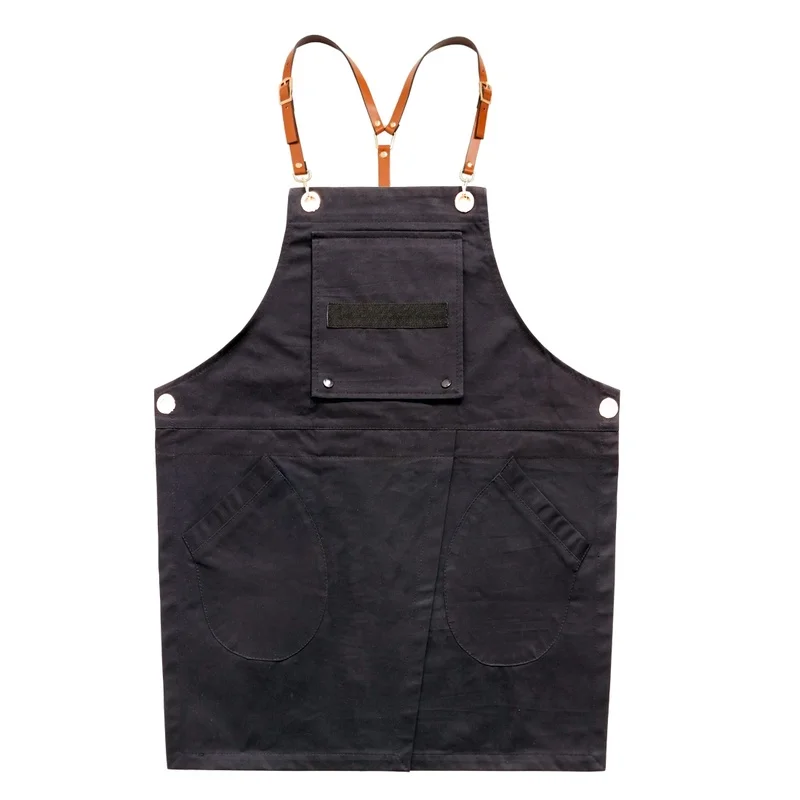 

Chef Apron Cross Back Apron With Pockets Waxed Canvas Apron for Men Women with Adjustable Straps Cooking Kitchen Chef Bib Aprons