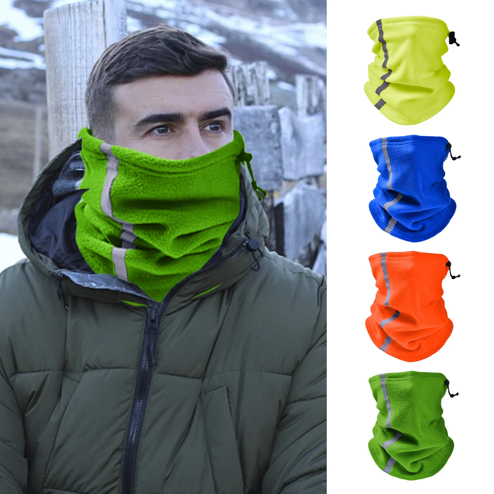 

Winter Fleece Neck Warmer Reflective Neck Gaiter Skiing Windproof Ski Neck Gaiter winter Neck Warmer