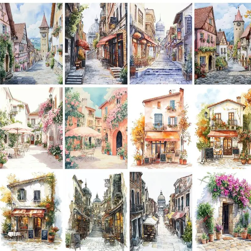 

GATYZTORY DIY Coloring By Numbers CityStreet Paint By Numbers For Adults On Canvas Painting Numbers Frame Home Decoration Art