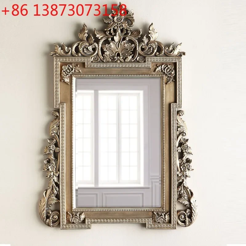 Vintage court decoration entrance wall hanging frame background wall art decorative mirror