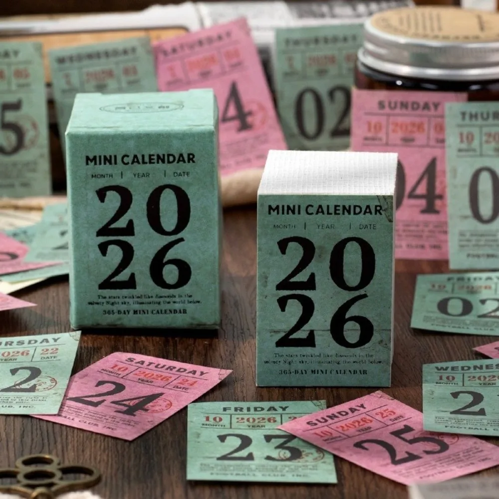 Retro Minimalist Mini Tear Off Calendar Tear-Off Design Memo Pad 365 Days Calendar Paper Material Page Calendar