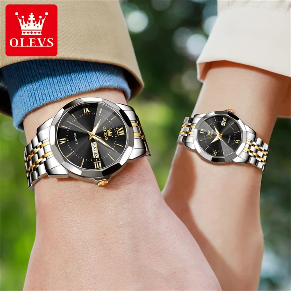 OLEVS Brand Couple Watch Quartz Watch Men's and Women's Watch 9989