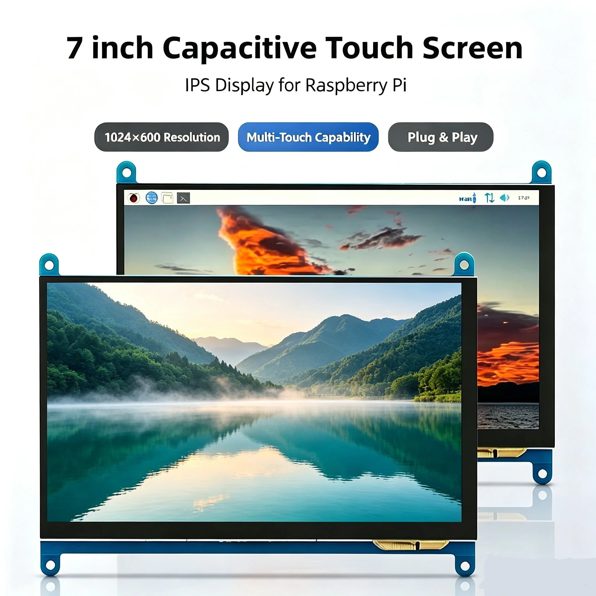 .0 Inch Screen 1024x600-Compatible LCD Display Optional Acrylic Holder Raspberry Pi Orange Pi PC Secondary Screen