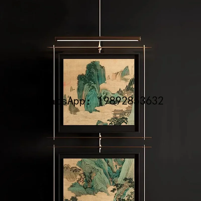 b20Chinese Retro Entrance Decorative Painting, High-end Wall Lamp Painting, Corridor Aisle Hanging Painting, Facing The Wall