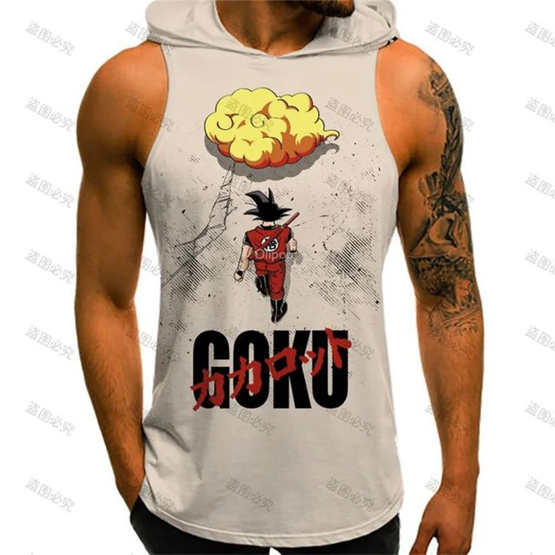 Men T-shirts Hooded T-shirt Vegeta Dragon Ball Z Custom Tank Top Men 2024 Harajuku Style Sleeveless Kid Shirt Man Gym Summer New