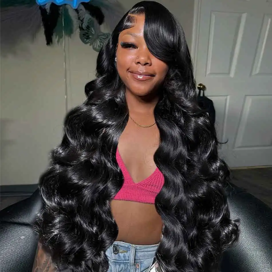 

30inch 13x4 Body Wave Lace Front Wig Human Hair PrePlucked Brazilian Human Hair Lace Frontal Wigs For Women 4x4 Lace Closure Wig