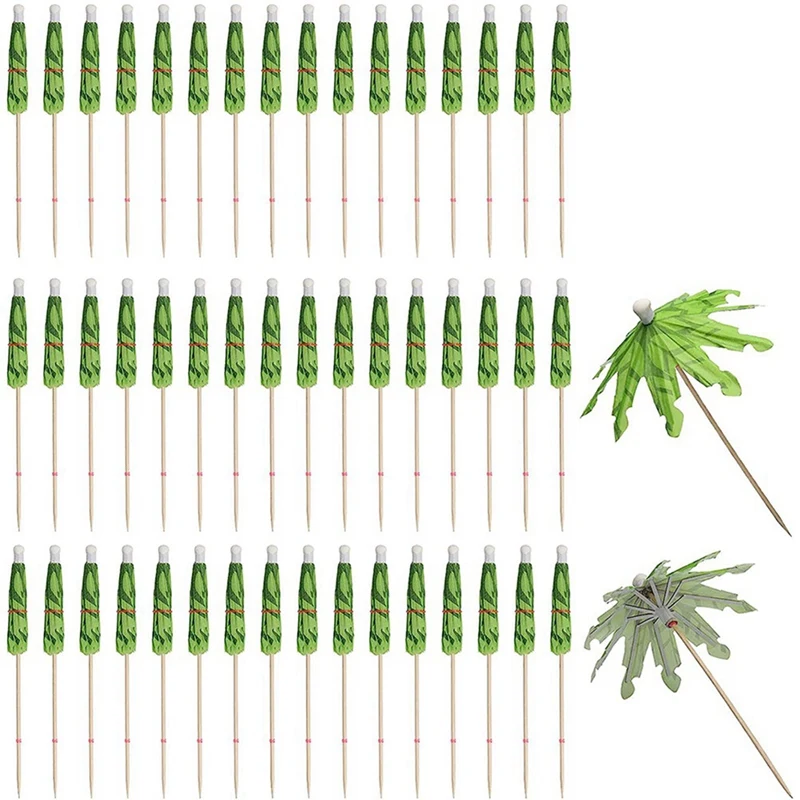 300Pcs Umbrellas For Drinks, Coconut Palm Tree Umbrella Toothpicks, Tropical Umbrella Decorations For Cupcake