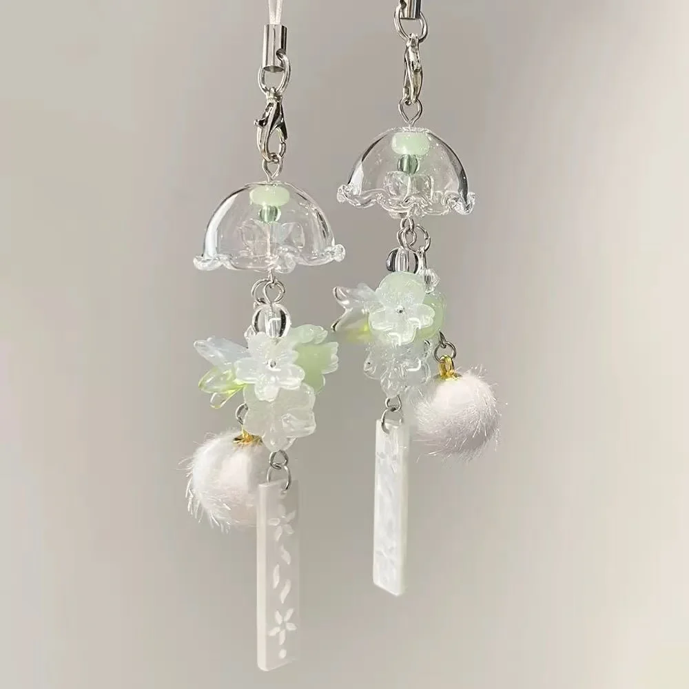 

1 elegant and sweet jasmine-themed pom-pom mobile phone charm – a versatile and stylish accessory with a fresh, sophisticated lo