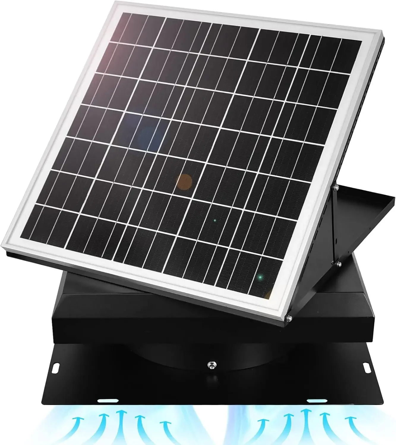 DC HOUSE 32 Watt Solar Attic Fan Solar Powered Roof Exhaust Fan Up to 3000 Sq Ft,2500 CFM Metal Shell Solar Vent Hail
