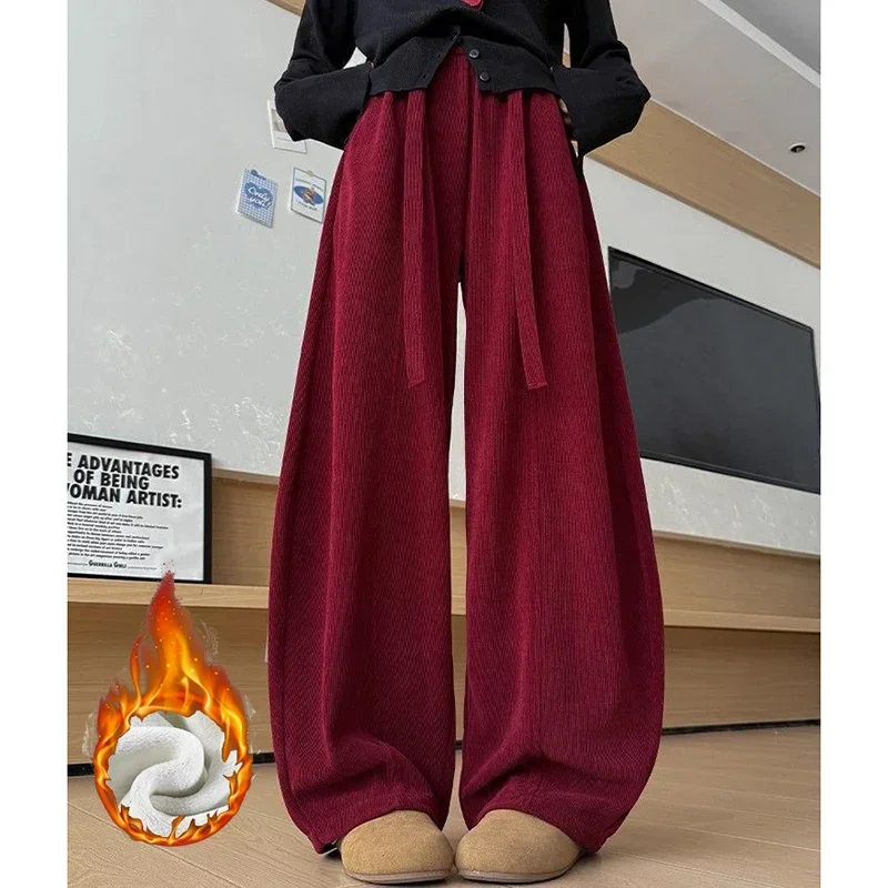 Winter-Jogginghose für Mädchen aus dünnem Fleece, modische, warme Plüsch-Freizeithose für Damen, hohe Taille, thermische Sweatpants für Mädchen – Detail 6