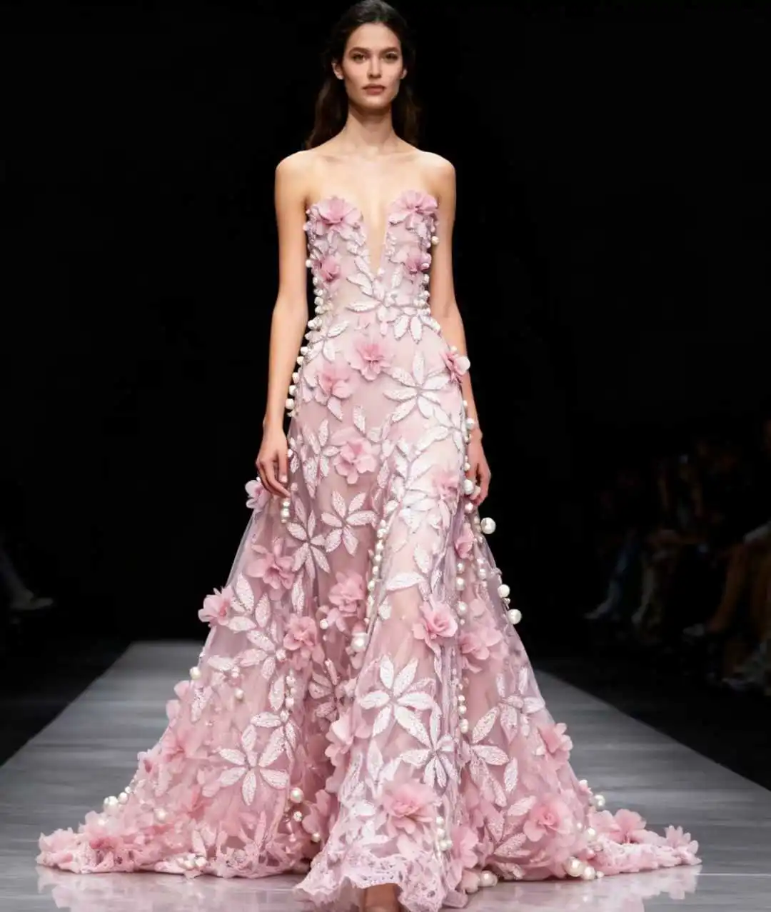 

French 3D Flower Lace Fabric with Beaded Sequins Embroidery for Wedding Party Dresses And African Nigerian Style Sewing