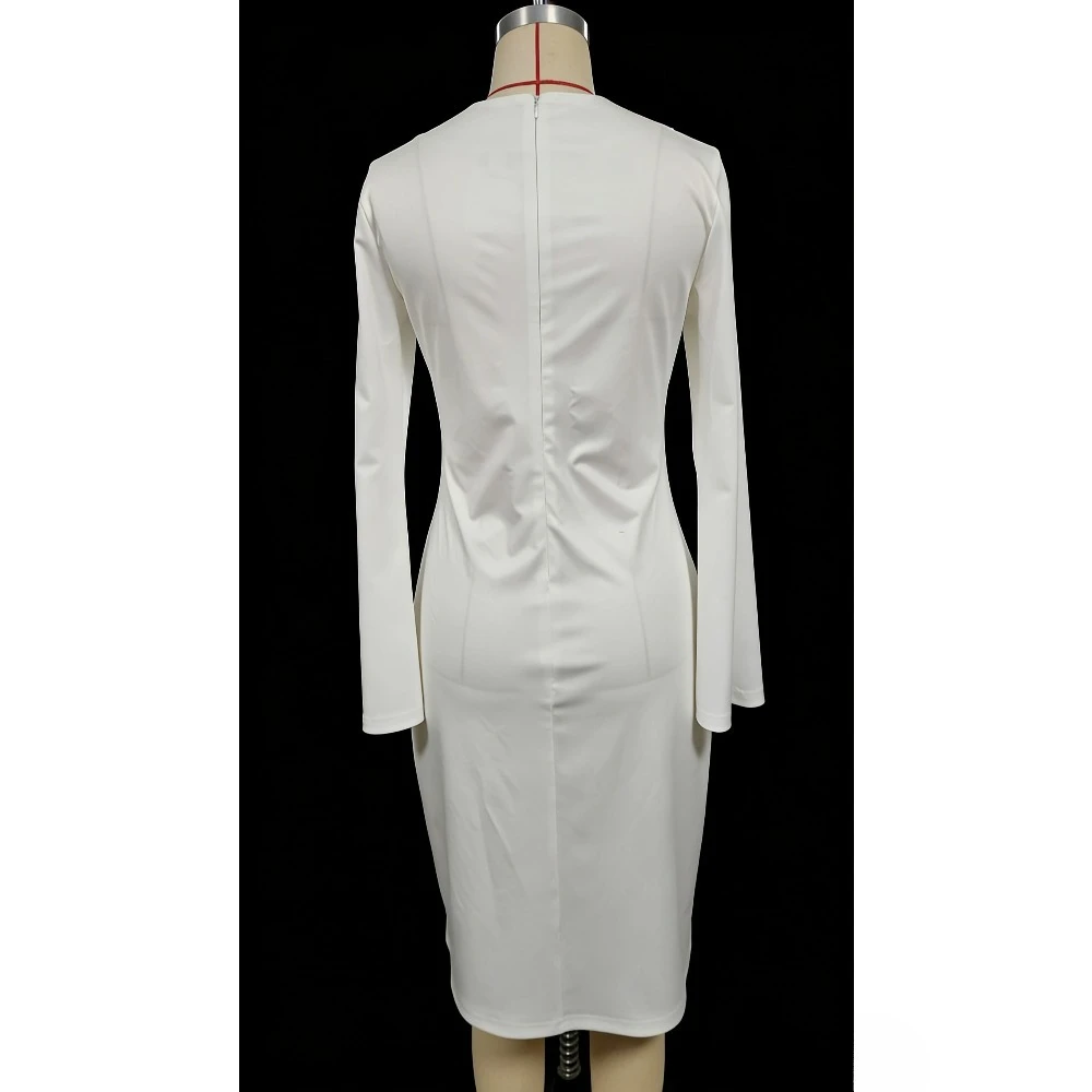 Women's Elegant Navy Blue Bell Sleeve Bodycon Dress High Waist Slim Fit Cocktail Party Dress for Evening, Wedding Guest