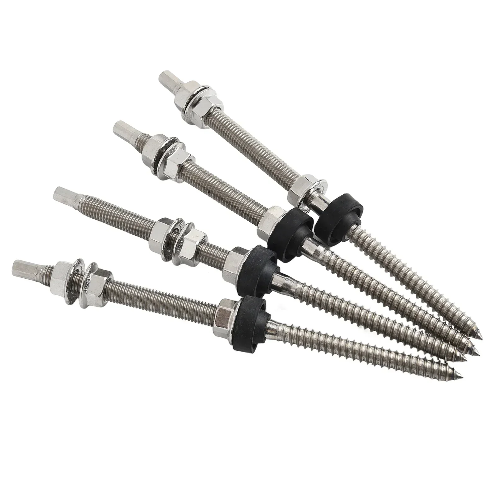 

Brackets Pole Screws Sliver Solar Trapezoidal PV Roof Fixture Sheet Metal With 200/250mm 4 Sets Aluminium Alloy