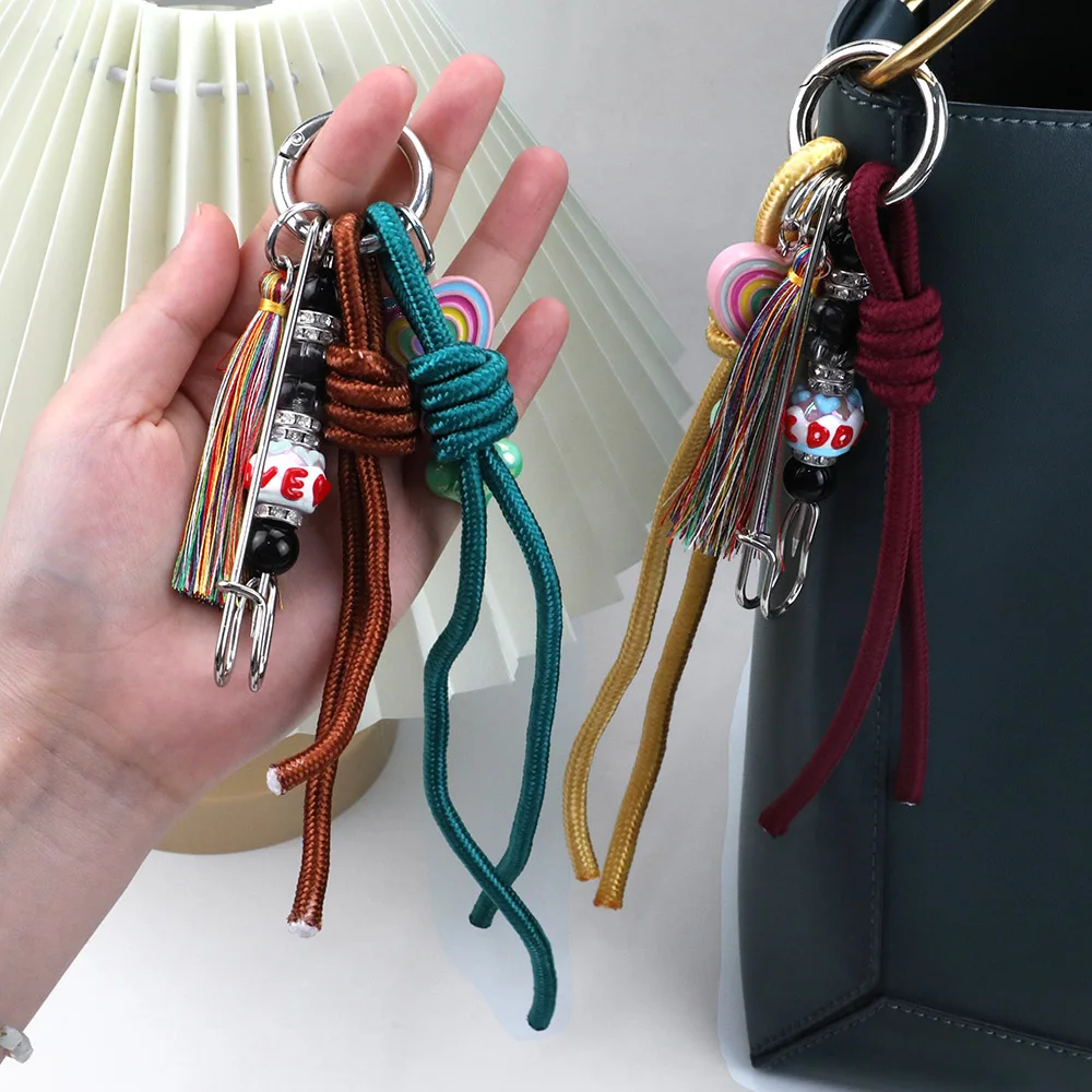 HOT Original Designed Nylon Woven Rope Keychain With Baseball Decor Sporty Style Bag Pendant DIY Trendy Fashion Pendant Gifts