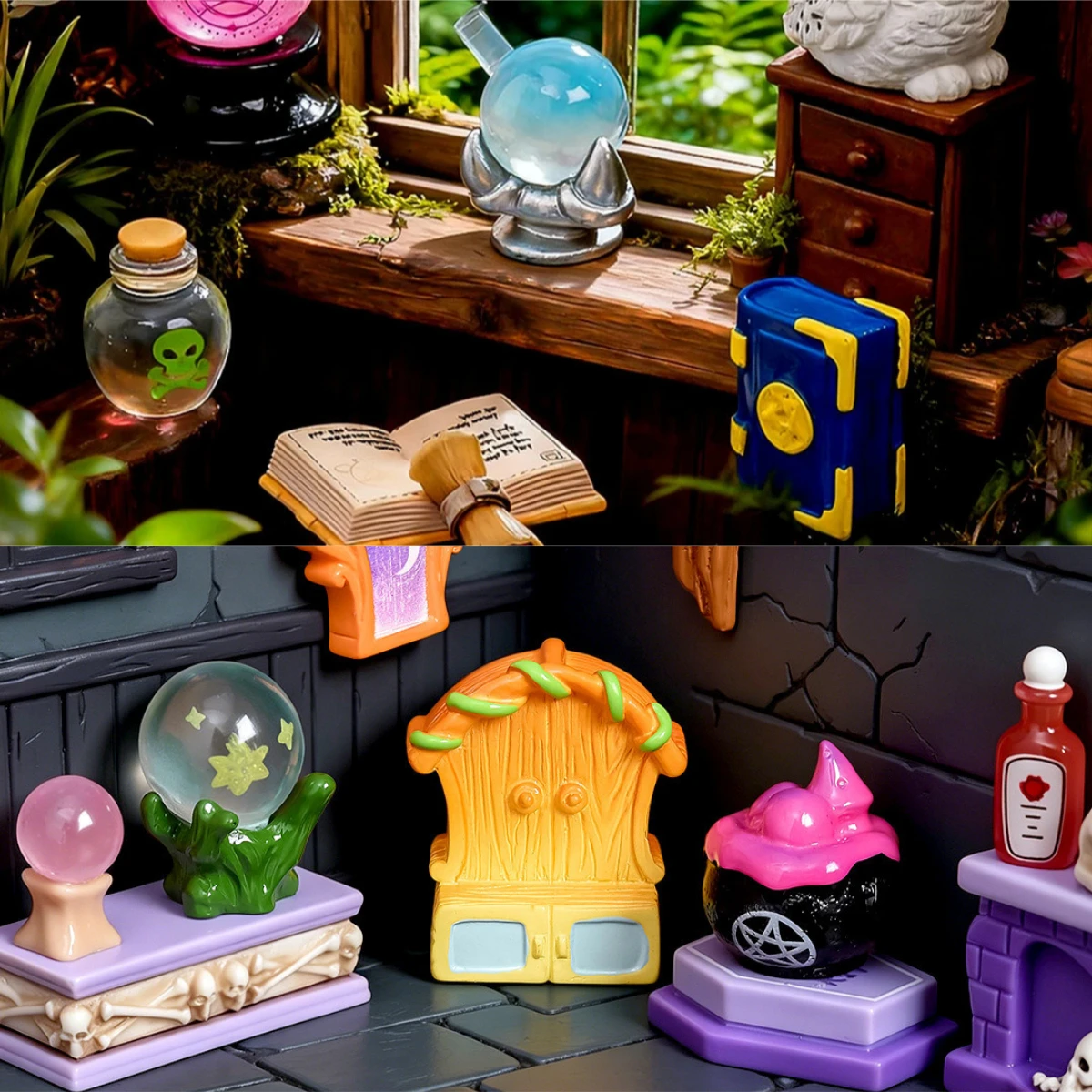 100pcs Cute Mini Magic Book Crystal Ball Resin Cabochon Desktop Oranment Wholesale DIY Accessories for Dollhouse Decor