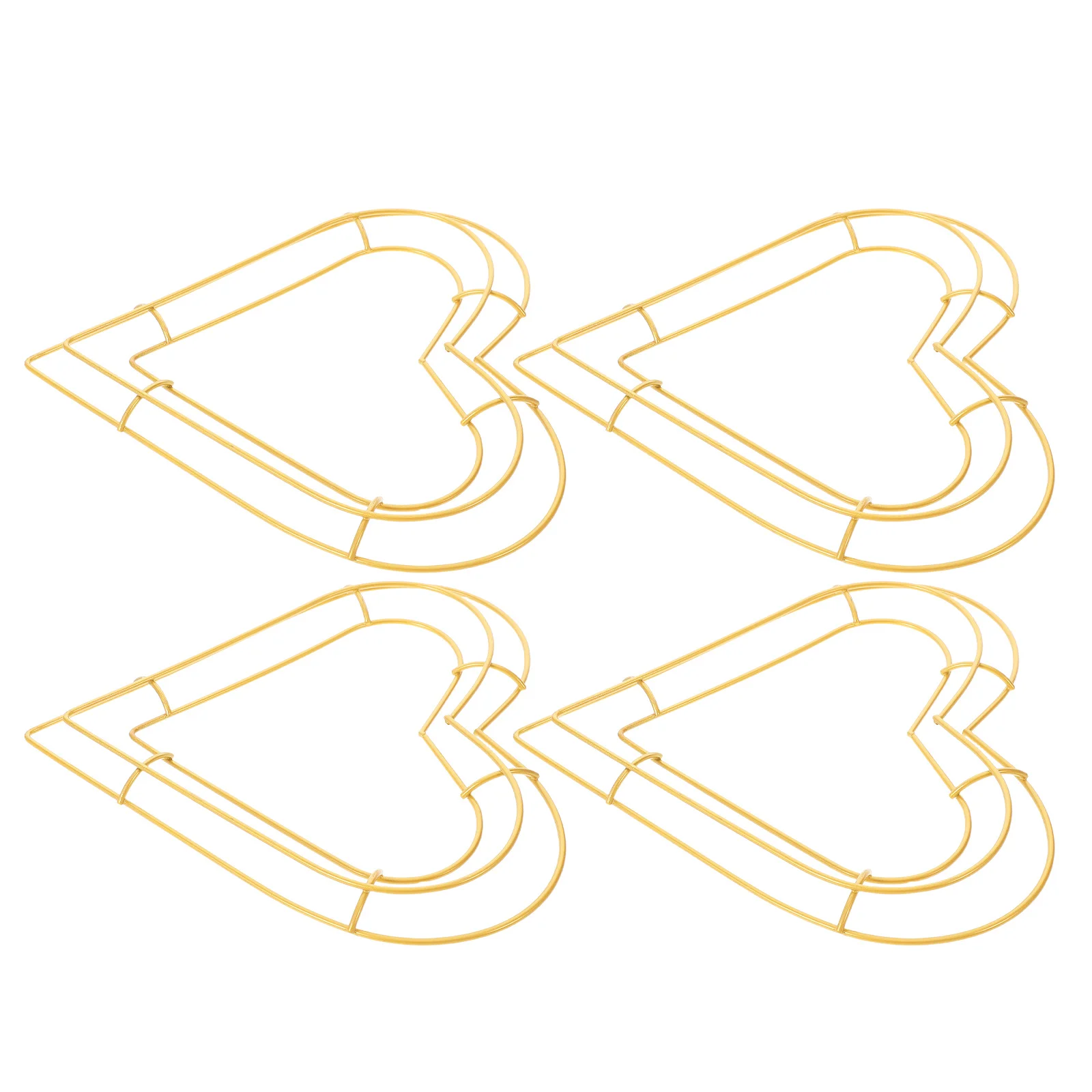 

4Pcs Heart Shaped Iron Floral Wreath Form 20Cm Small DIY Craft Ring Valentine Front Door Garland Holder Floral Ring