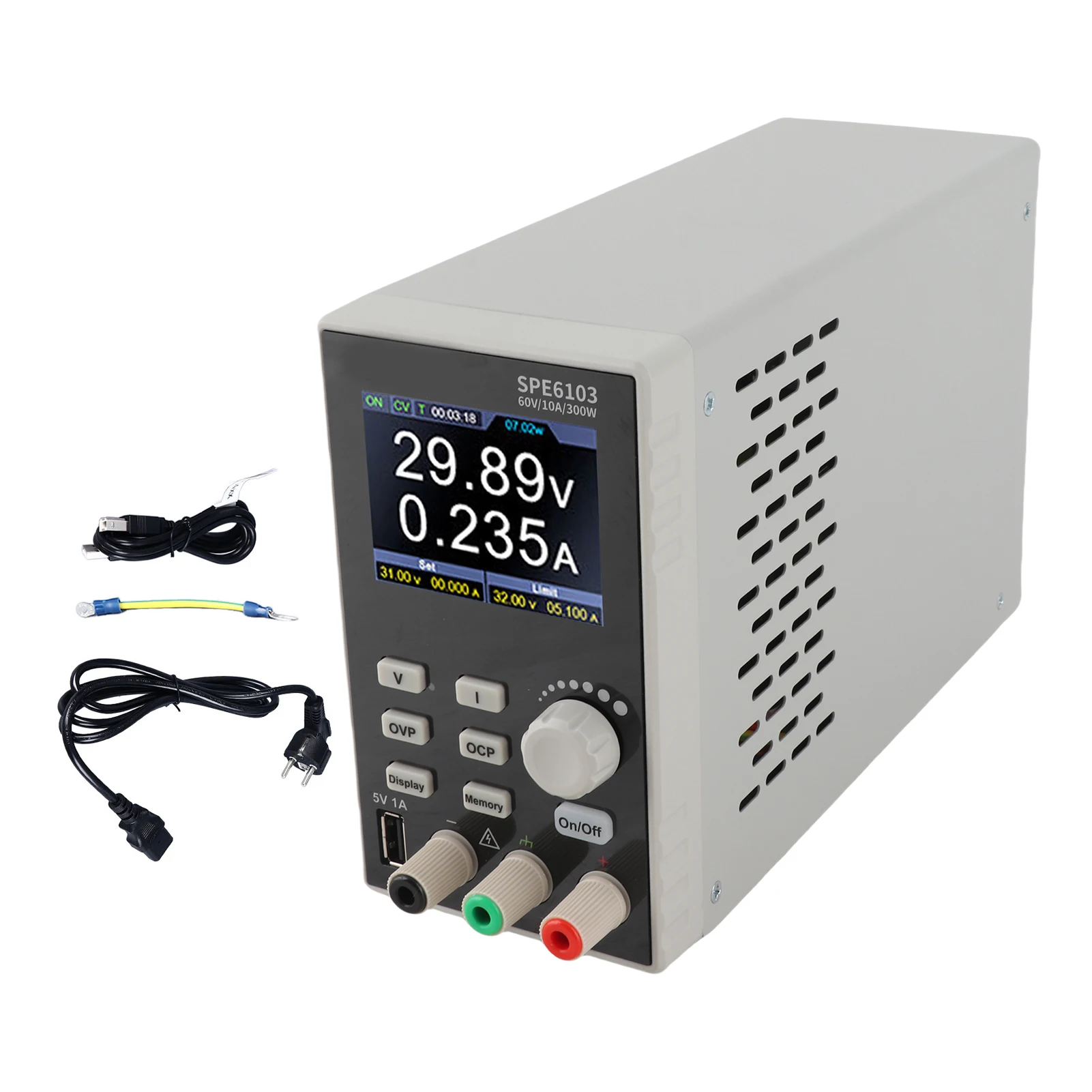 300W Bench  Power Supply  Power Supply Variable  Power Supply SPE6103 Single Channel Output Voltage Regulator  300W