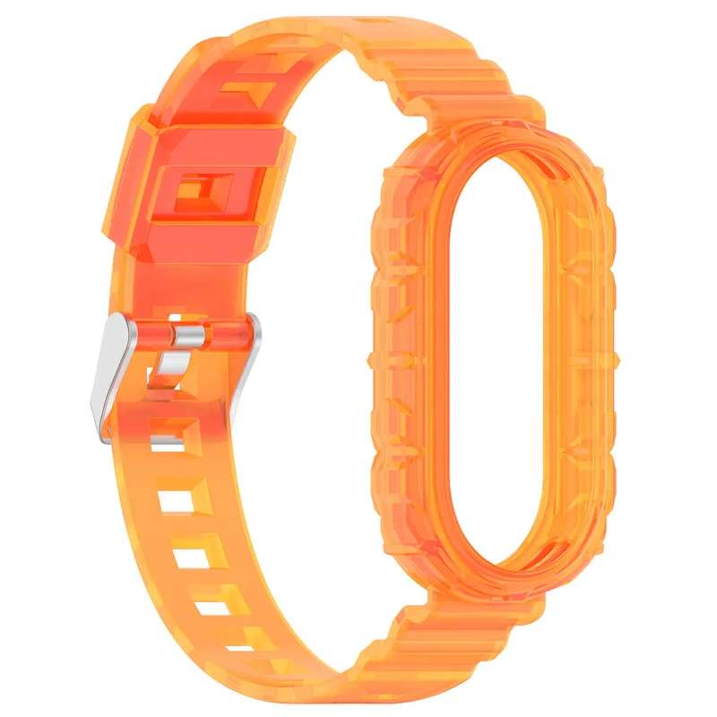 Cinturino 2 in 1 per Xiaomi Mi Band 8 Cinturino in silicone resistente e morbido per protezione Xiaomi Mi Band 9 con guscio del telaio