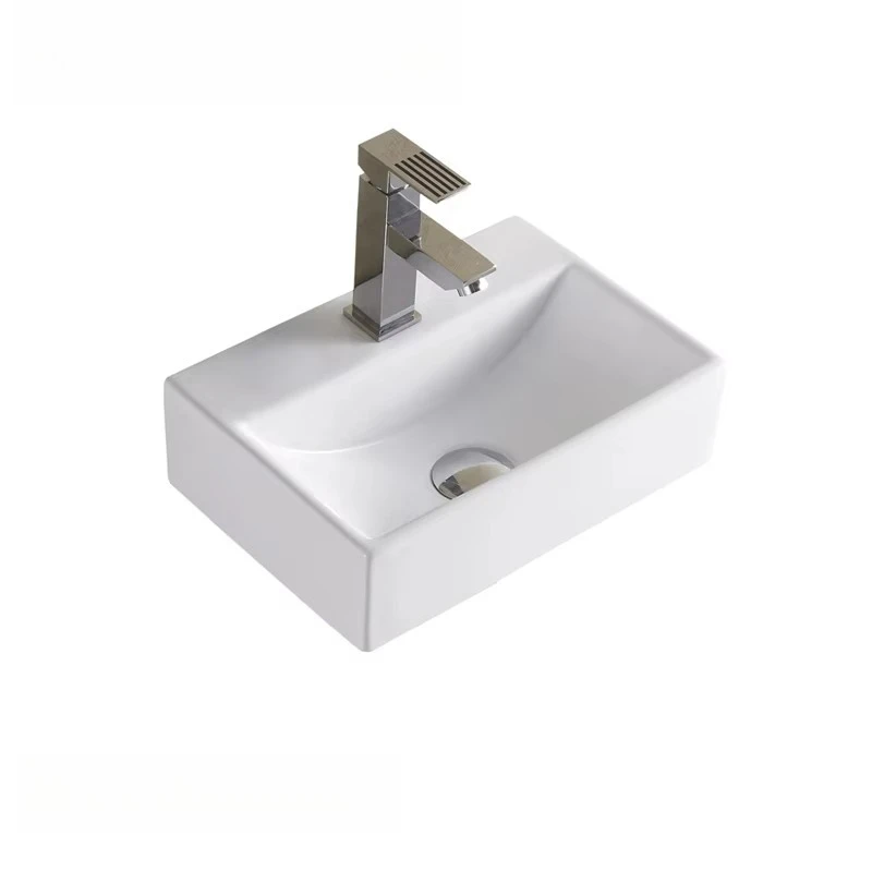 LQ China wholesale bathroom sink rectangular white ceramic basin price guaranteed