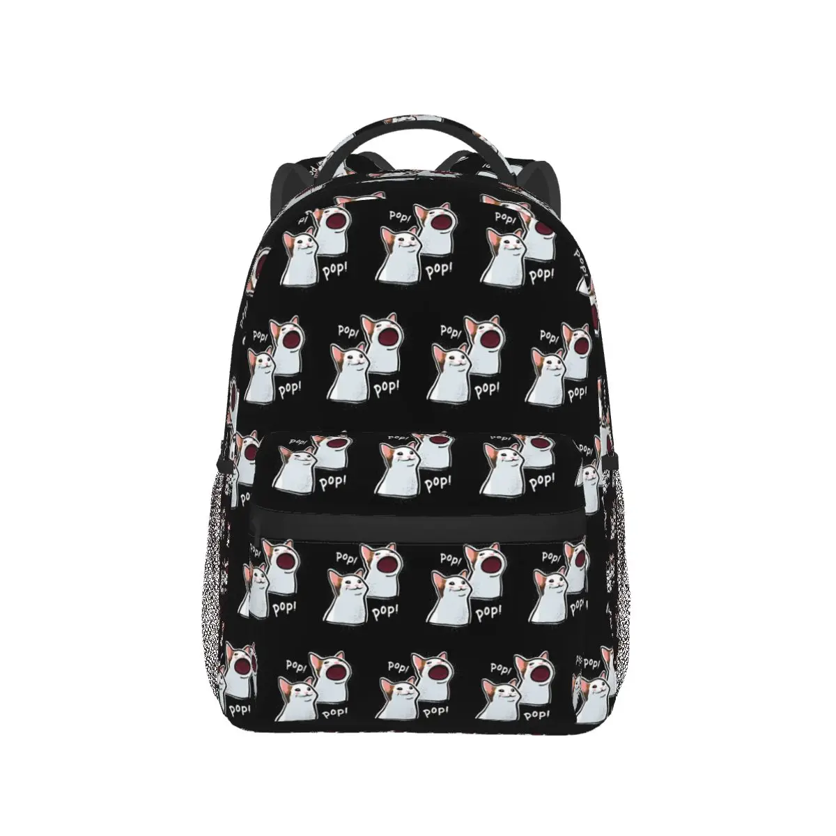 Popping Cat Meme Pop Cat PopCat Backpacks Boys Girls Bookbag Students School Bags Travel Rucksack Shoulder Bag Large Capacity