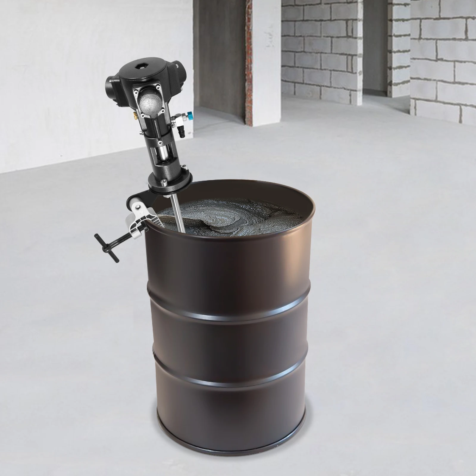 

Pneumatic Mixer 50 Gallon Stainless Steel Concrete Barrel Mixer, 1/2 HP Air Powered Cement Plaster Mortar Mixer for Construction