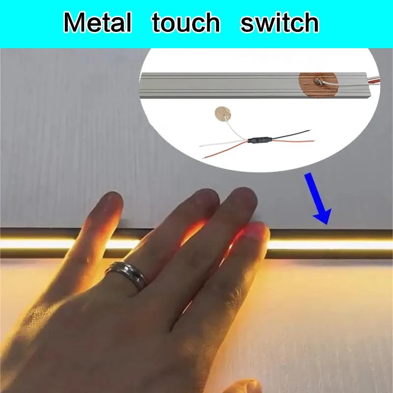 DC5V-24V metal touch switch, touch on/off dimming sensor, dual-color LED strip controller, metal desk lamp Quick installation