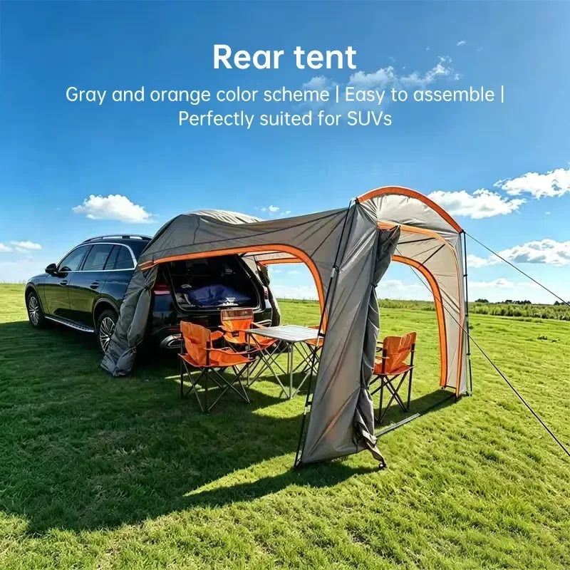 Outdoor Camping Car Rear Tent for SUV Vehicle Tailgate Canopy Sunshade Rainproof Large Space Self-driving Tourism Shelter