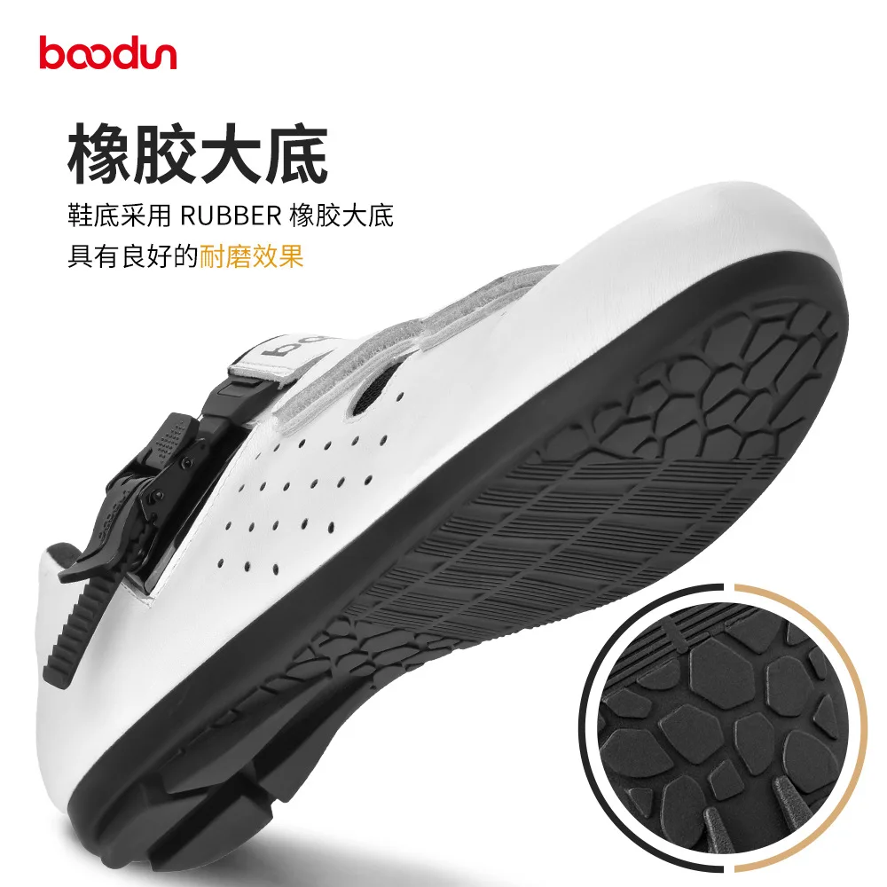 Boodun New Non-Lock Cycling Shoes Riding Shoes Outdoor Bicycle Sports Cycling Fixture Genuine Leather Breathable Riding Shoes