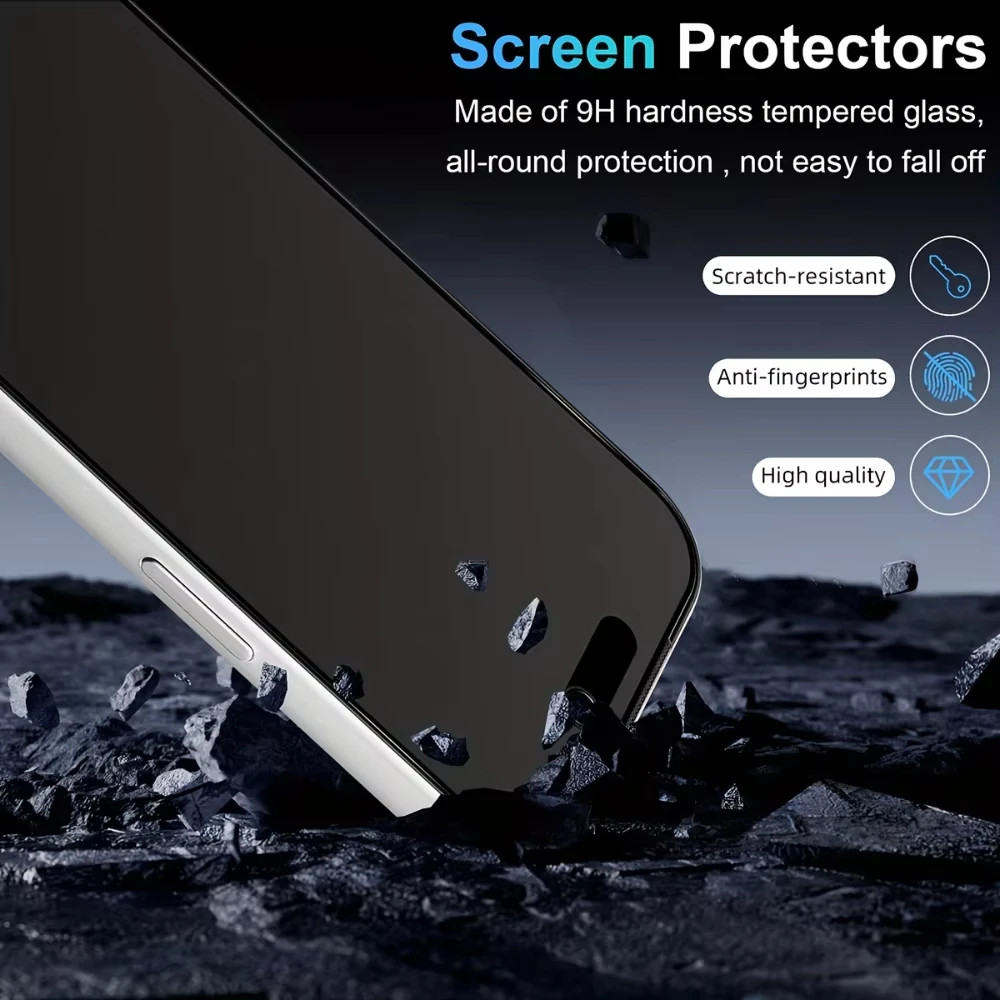 2Pcs Matte Privacy Screen Protector For iPhone 17 16 13 15 14 11 12 Pro Max 16e Air 7 8 Plus SE XR XS Anti-Spy Soft Ceramic Film view 4